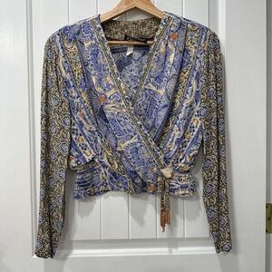 Carole Little Multicolor Bohemian Wrap Blouse